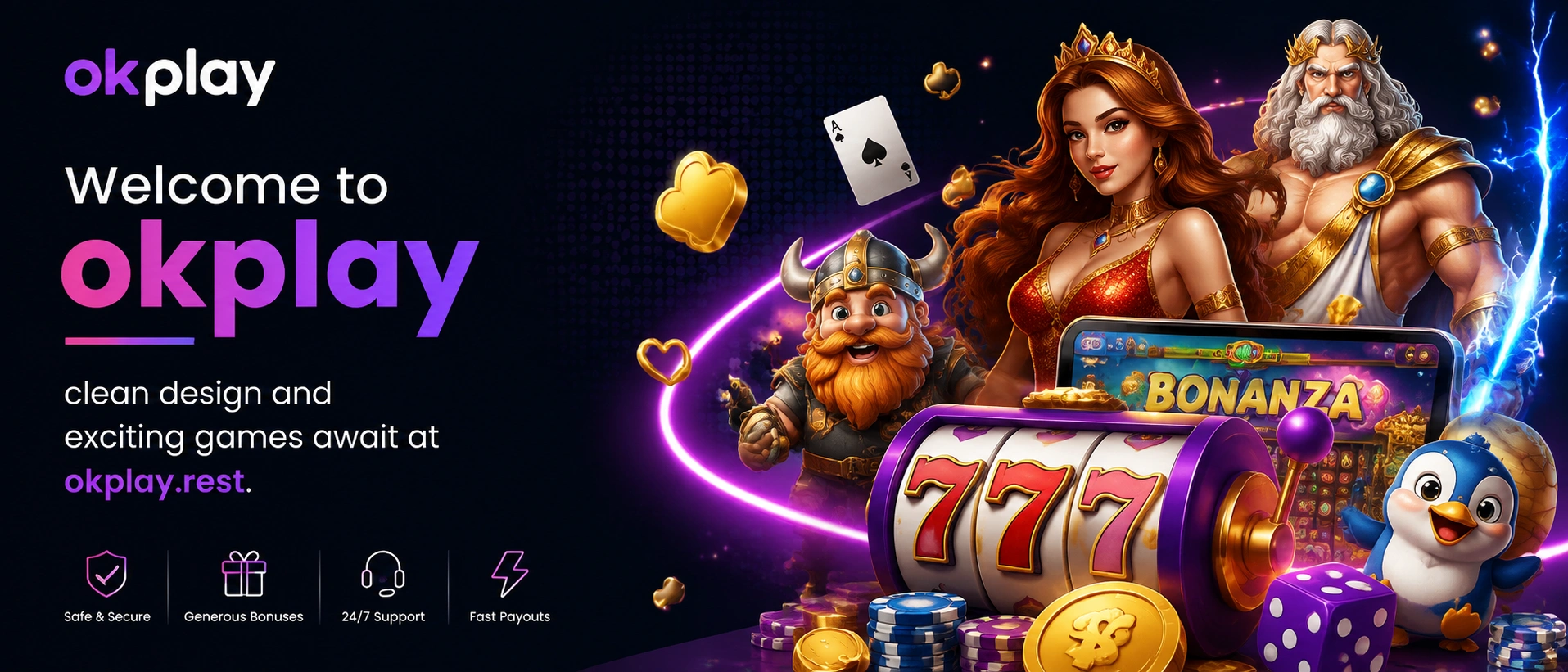 OKPLAY featured casino layout