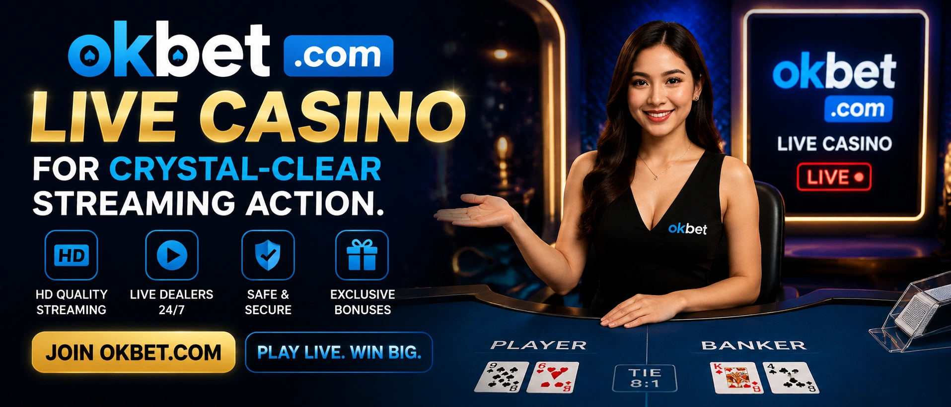 OKPLAY live casino lobby preview